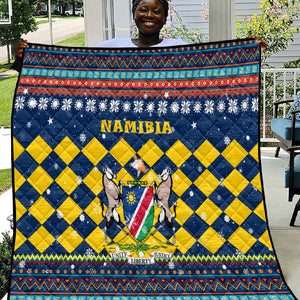 Namibia Christmas Quilt Coat of Arms and Flag Map Motif - African Pride