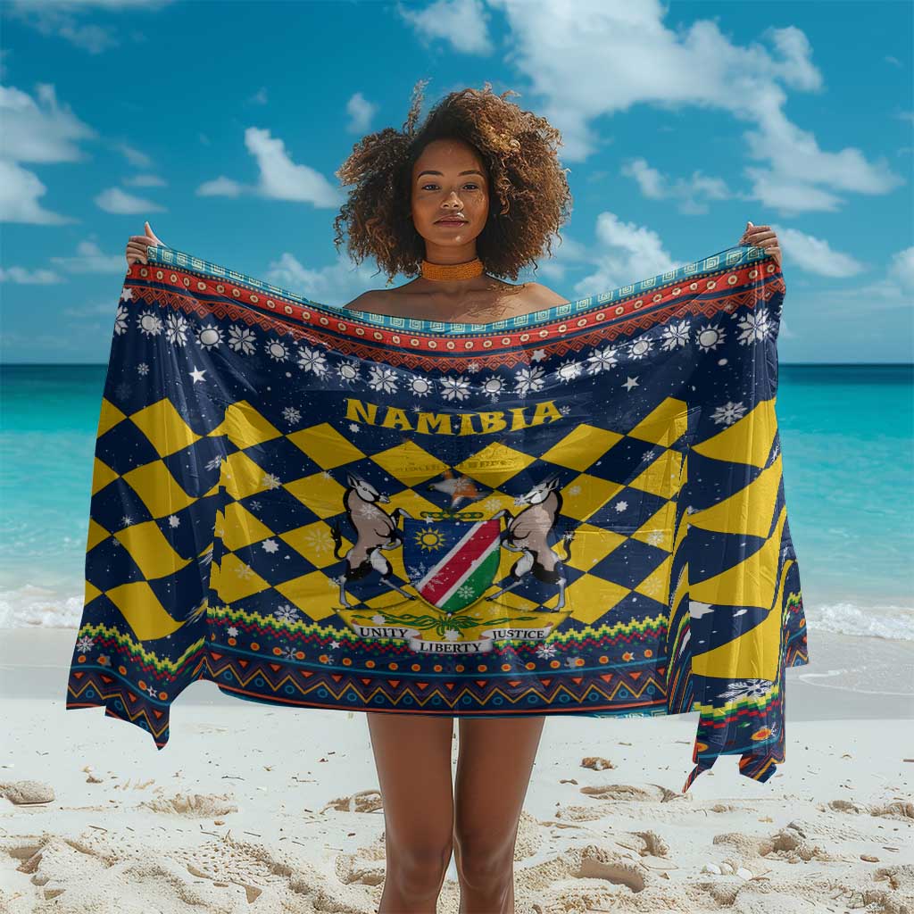 Namibia Christmas Sarong Coat of Arms and Flag Map Motif - African Pride