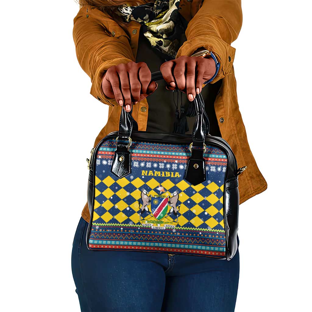 Namibia Christmas Shoulder Handbag Coat of Arms and Flag Map Motif - African Pride