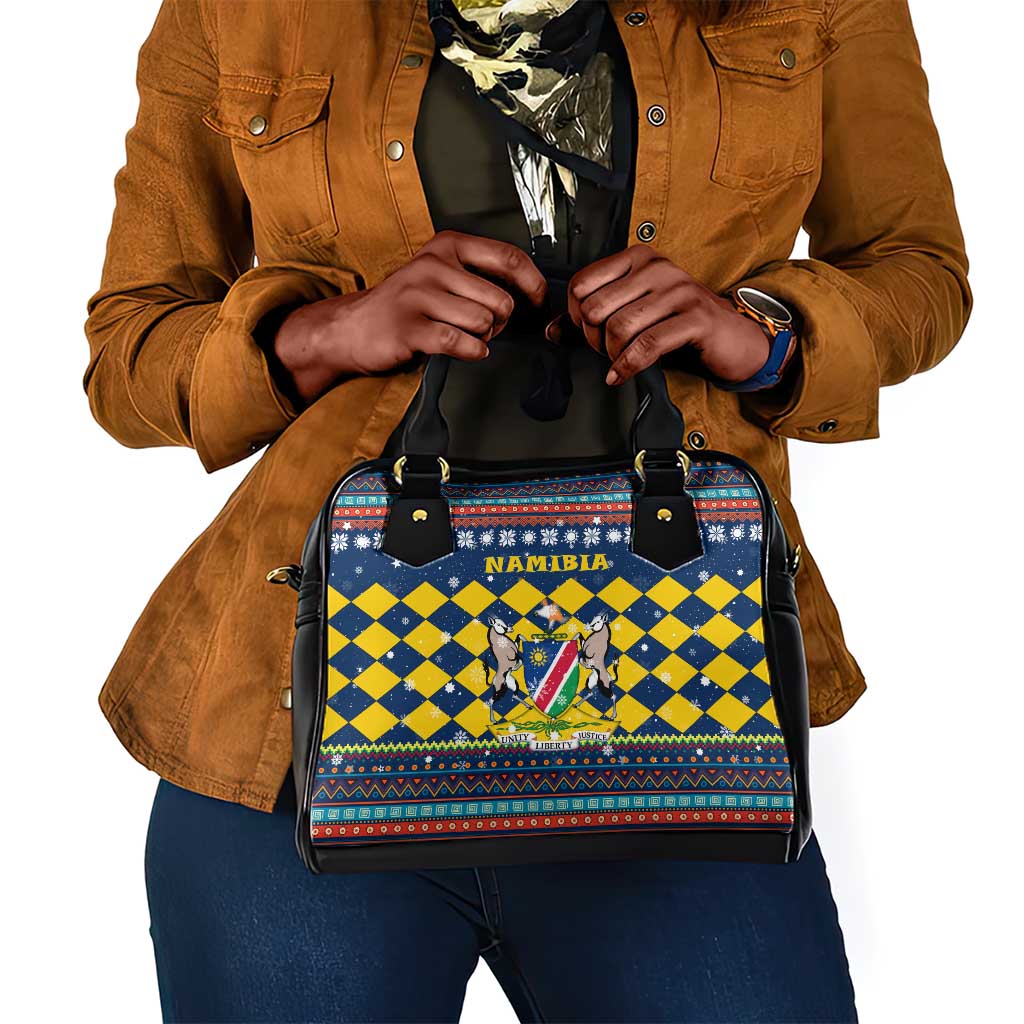 Namibia Christmas Shoulder Handbag Coat of Arms and Flag Map Motif - African Pride
