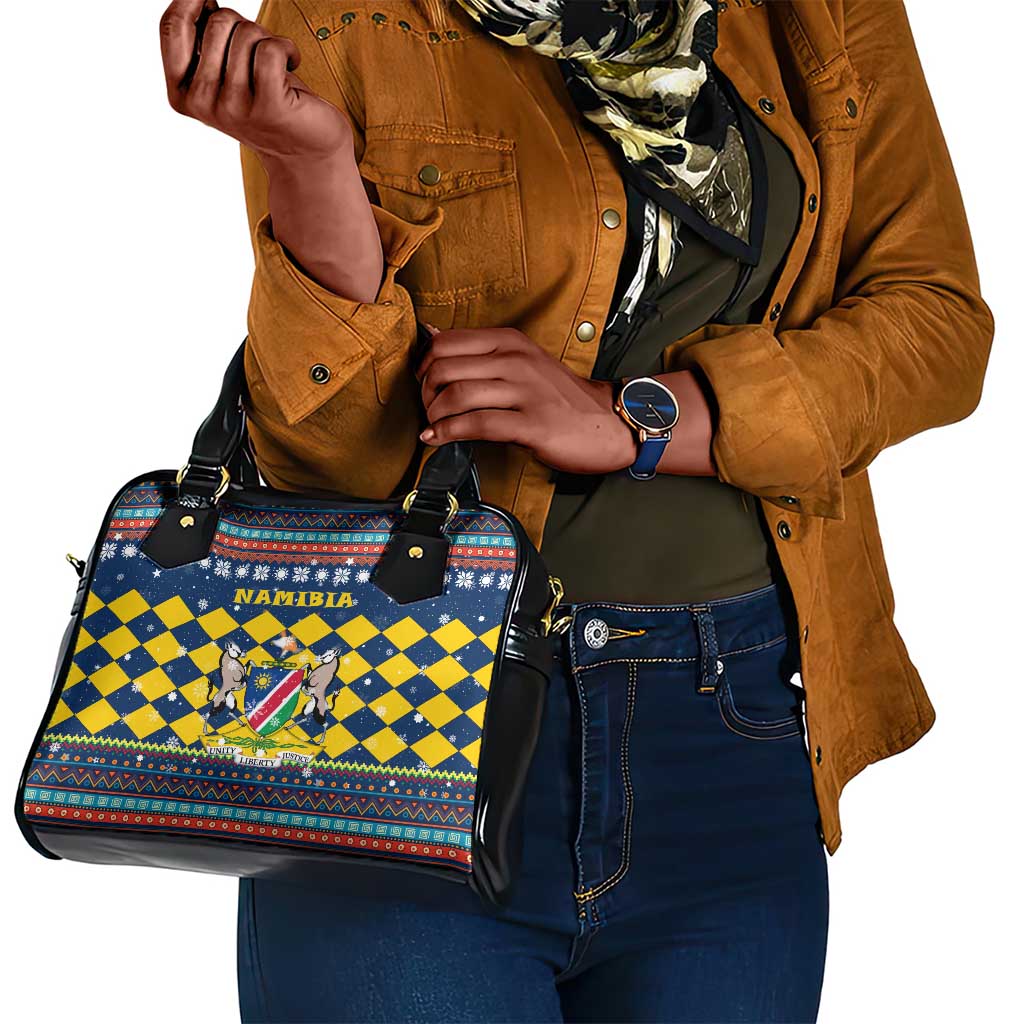 Namibia Christmas Shoulder Handbag Coat of Arms and Flag Map Motif - African Pride