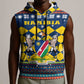Namibia Christmas Sleeveless Hoodie Coat of Arms and Flag Map Motif - African Pride