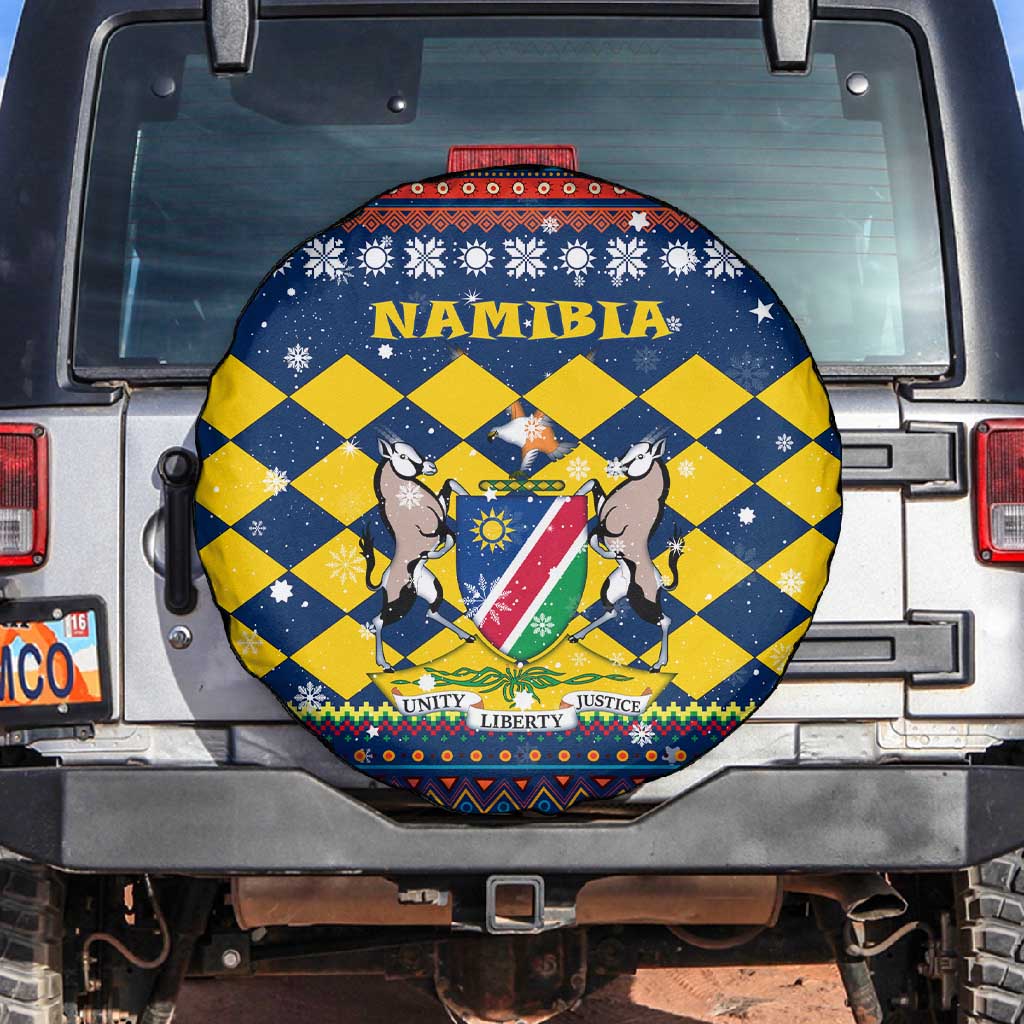 Namibia Christmas Spare Tire Cover Coat of Arms and Flag Map Motif - African Pride