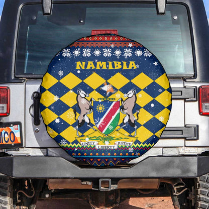 Namibia Christmas Spare Tire Cover Coat of Arms and Flag Map Motif - African Pride