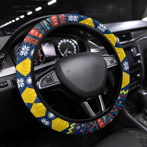 Namibia Christmas Steering Wheel Cover Coat of Arms and Flag Map Motif - African Pride