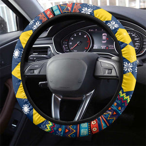 Namibia Christmas Steering Wheel Cover Coat of Arms and Flag Map Motif - African Pride
