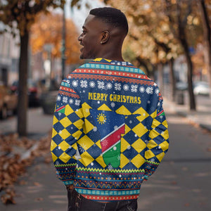 Namibia Christmas Sweatshirt Coat of Arms and Flag Map Motif - African Pride