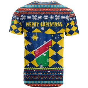 Namibia Christmas T shirt Coat of Arms and Flag Map Motif - African Pride