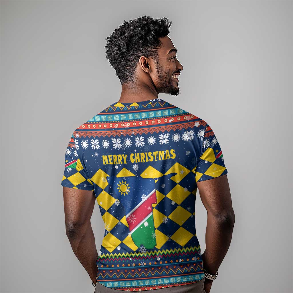 Namibia Christmas T shirt Coat of Arms and Flag Map Motif - African Pride