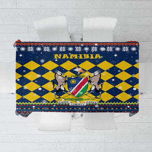Namibia Christmas Tablecloth Coat of Arms and Flag Map Motif - African Pride