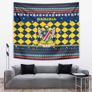 Namibia Christmas Tapestry Coat of Arms and Flag Map Motif - African Pride