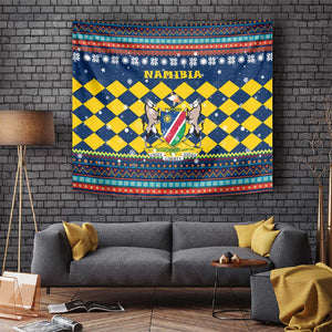 Namibia Christmas Tapestry Coat of Arms and Flag Map Motif - African Pride