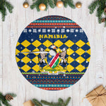 Namibia Christmas Tree Skirt Coat of Arms and Flag Map Motif - African Pride