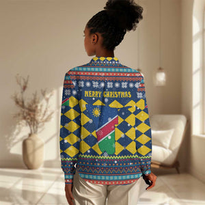 Namibia Christmas Women Casual Shirt Coat of Arms and Flag Map Motif - African Pride