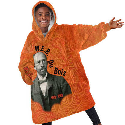W.E.B. Du Bois Tribute Kid Wearable Blanket Hoodie W.E.B. Du Bois Tribute - African Pride