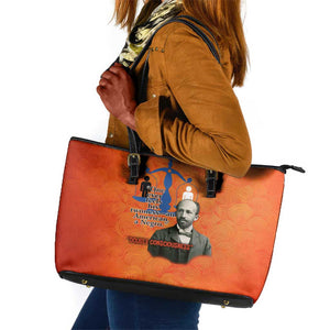 W.E.B. Du Bois Tribute Leather Tote Bag W.E.B. Du Bois Tribute - African Pride