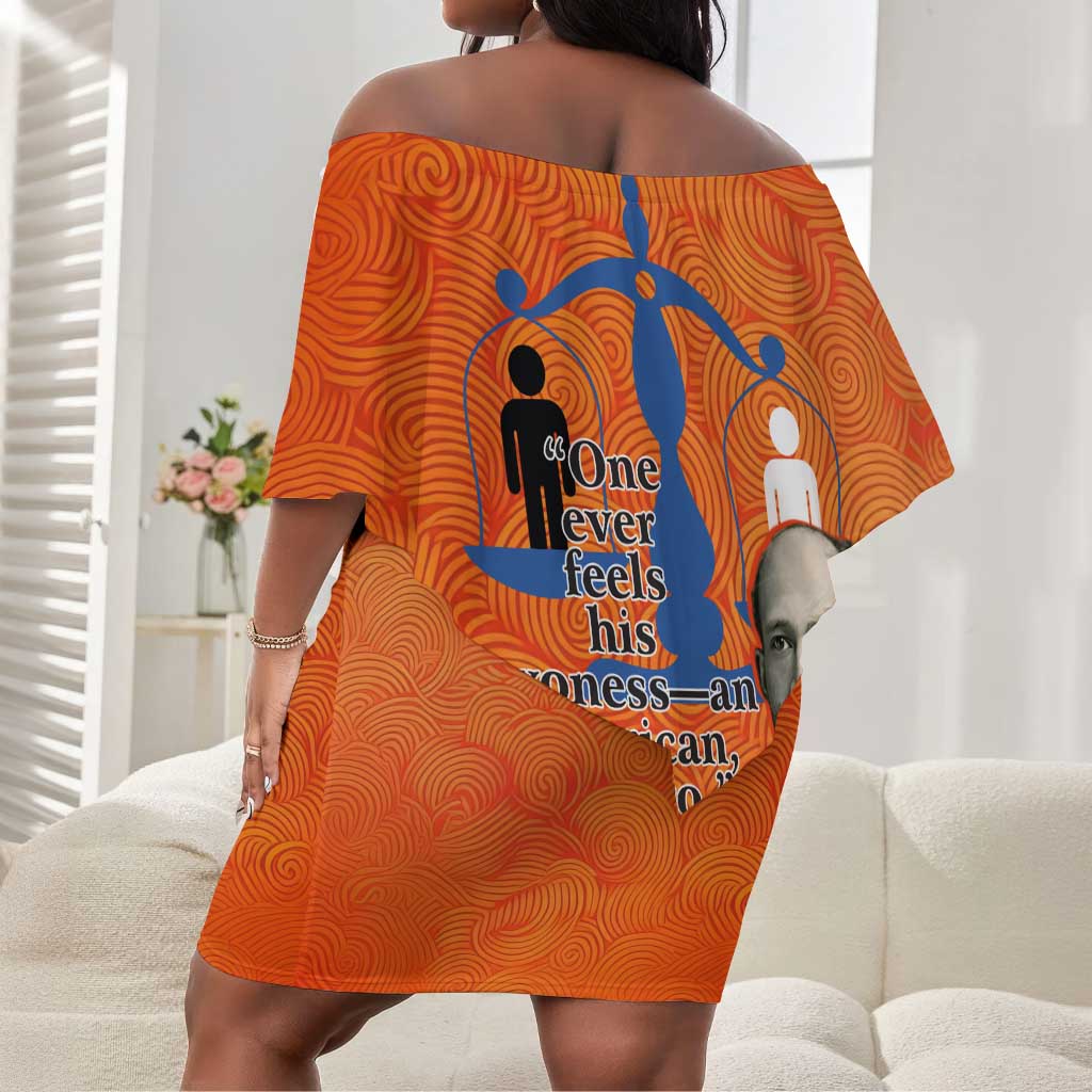 W.E.B. Du Bois Tribute Off Shoulder Short Dress W.E.B. Du Bois Tribute - African Pride