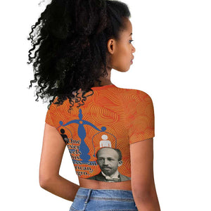 W.E.B. Du Bois Tribute Raglan Cropped T shirt W.E.B. Du Bois Tribute TS04