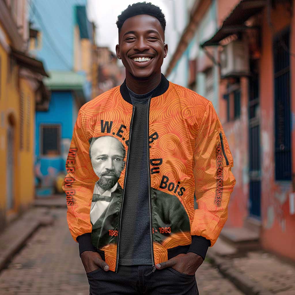 W.E.B. Du Bois Tribute Sleeve Zip Bomber Jacket W.E.B. Du Bois Tribute - African Pride