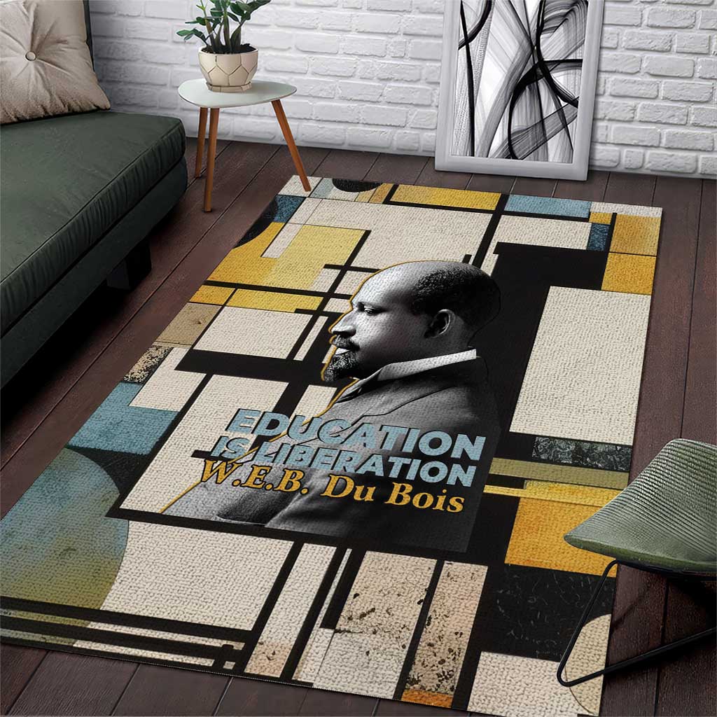 W.E.B. Du Bois Education is Liberation Area Rug Scholar, Activist, Visionary Tribute Design - African Pride