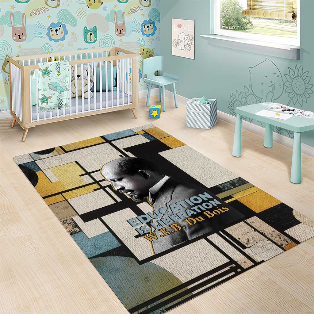 W.E.B. Du Bois Education is Liberation Area Rug Scholar, Activist, Visionary Tribute Design - African Pride