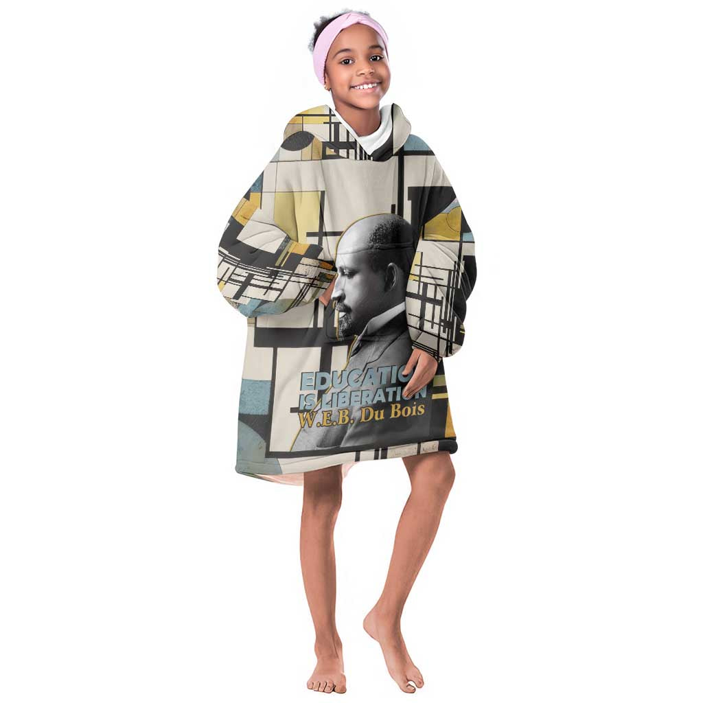 W.E.B. Du Bois Education is Liberation Kid Wearable Blanket Hoodie Scholar, Activist, Visionary Tribute Design - African Pride