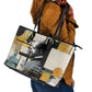 W.E.B. Du Bois Education is Liberation Leather Tote Bag Scholar, Activist, Visionary Tribute Design - African Pride