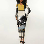 W.E.B. Du Bois Education is Liberation Long Sleeve Bodycon Dress Scholar, Activist, Visionary Tribute Design - African Pride