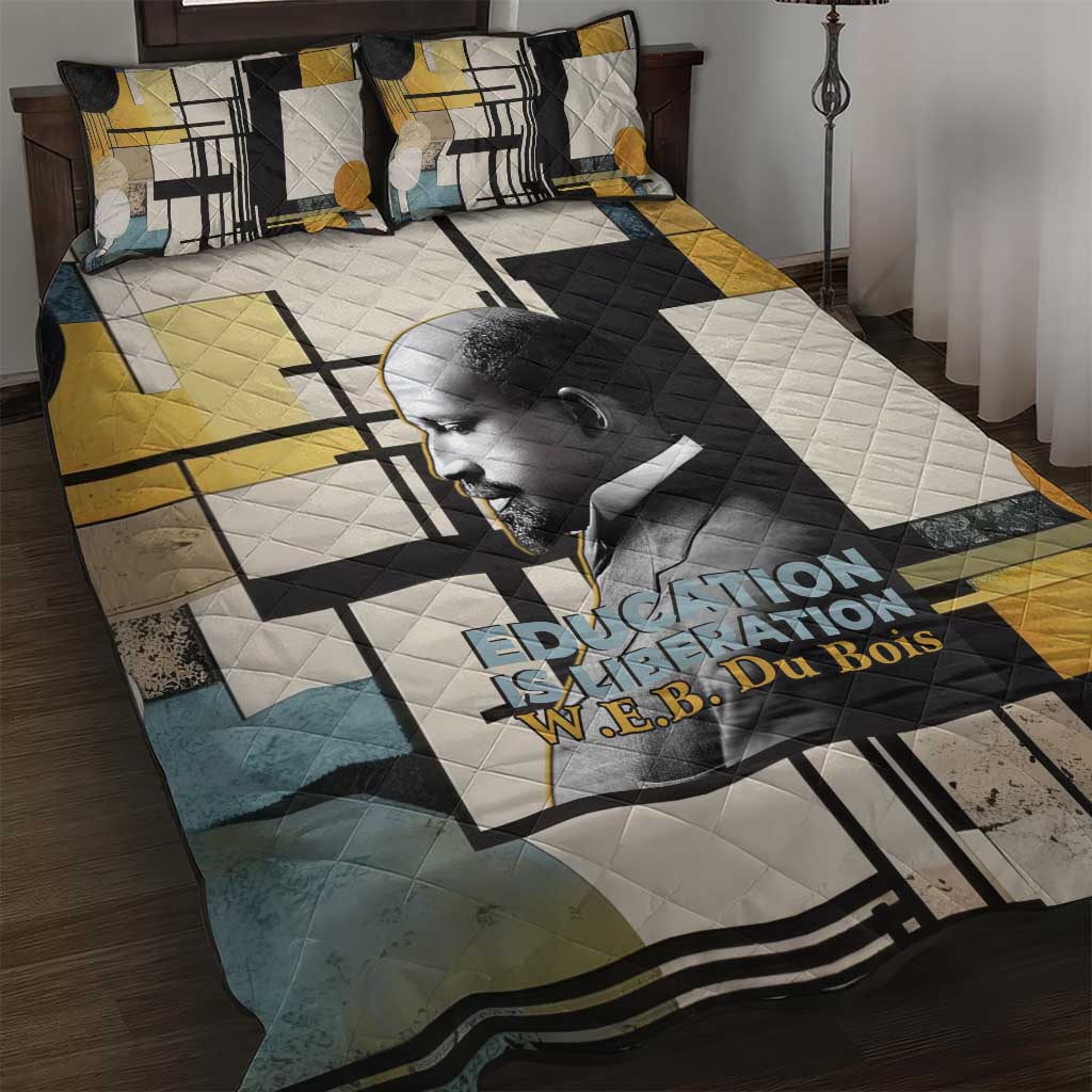 W.E.B. Du Bois Education is Liberation Quilt Bed Set Scholar, Activist, Visionary Tribute Design - African Pride