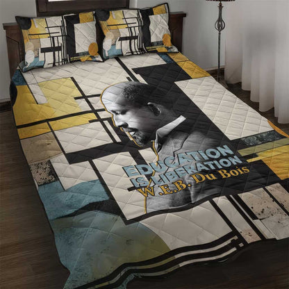 W.E.B. Du Bois Education is Liberation Quilt Bed Set Scholar, Activist, Visionary Tribute Design - African Pride