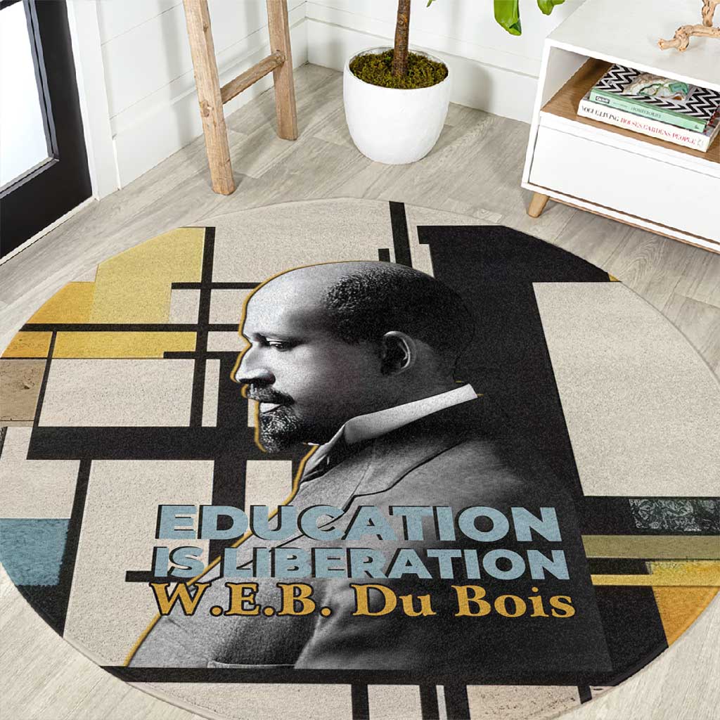 W.E.B. Du Bois Education is Liberation Round Carpet Scholar, Activist, Visionary Tribute Design - African Pride
