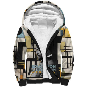 W.E.B. Du Bois Education is Liberation Sherpa Hoodie Scholar, Activist, Visionary Tribute Design - African Pride