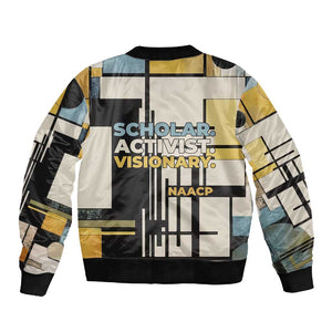 W.E.B. Du Bois Education is Liberation Sleeve Zip Bomber Jacket Scholar, Activist, Visionary Tribute Design - African Pride
