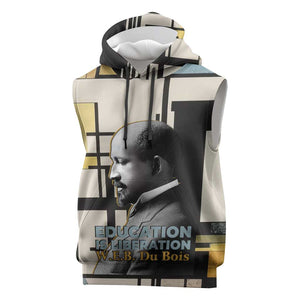 W.E.B. Du Bois Education is Liberation Sleeveless Hoodie Scholar, Activist, Visionary Tribute Design - African Pride