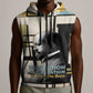 W.E.B. Du Bois Education is Liberation Sleeveless Zip Hoodie Scholar, Activist, Visionary Tribute Design - African Pride