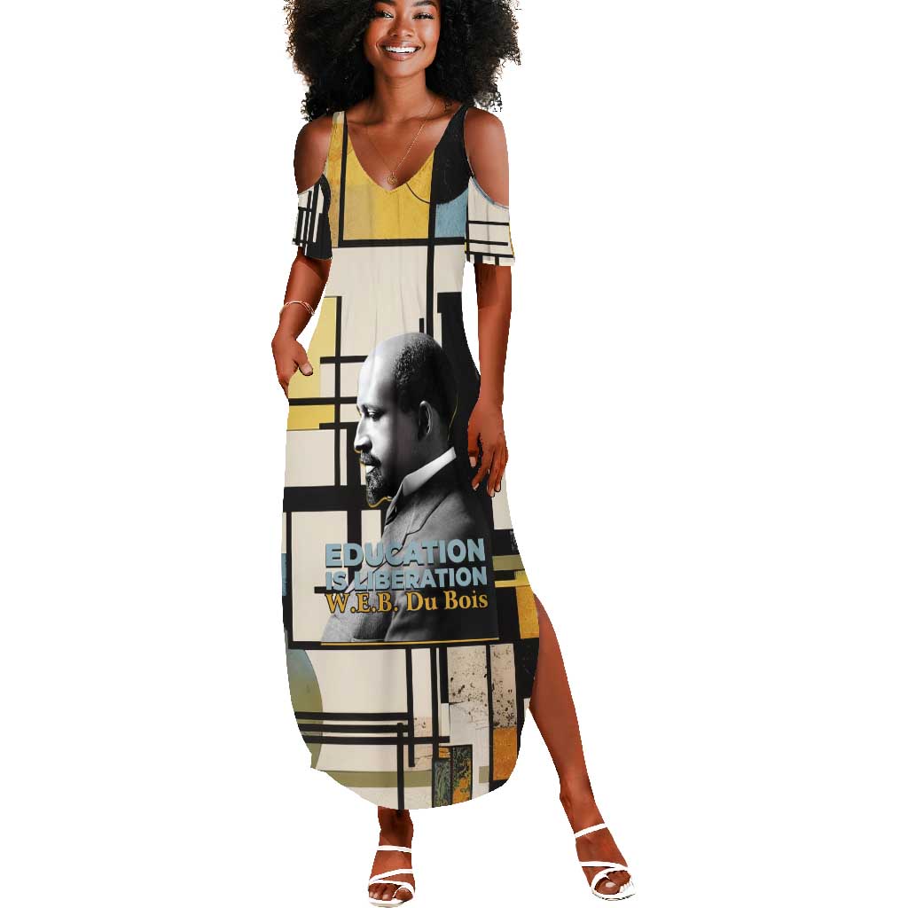W.E.B. Du Bois Education is Liberation Summer Maxi Dress Scholar, Activist, Visionary Tribute Design TS04