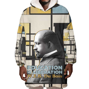 W.E.B. Du Bois Education is Liberation Wearable Blanket Hoodie Scholar, Activist, Visionary Tribute Design - African Pride