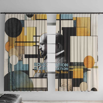 W.E.B. Du Bois Education is Liberation Window Curtain Scholar, Activist, Visionary Tribute Design - African Pride