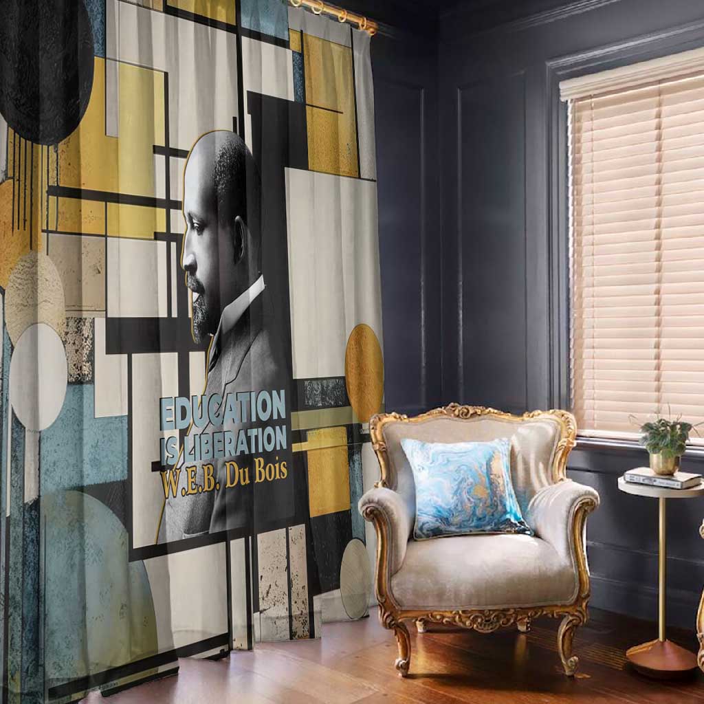 W.E.B. Du Bois Education is Liberation Window Curtain Scholar, Activist, Visionary Tribute Design - African Pride