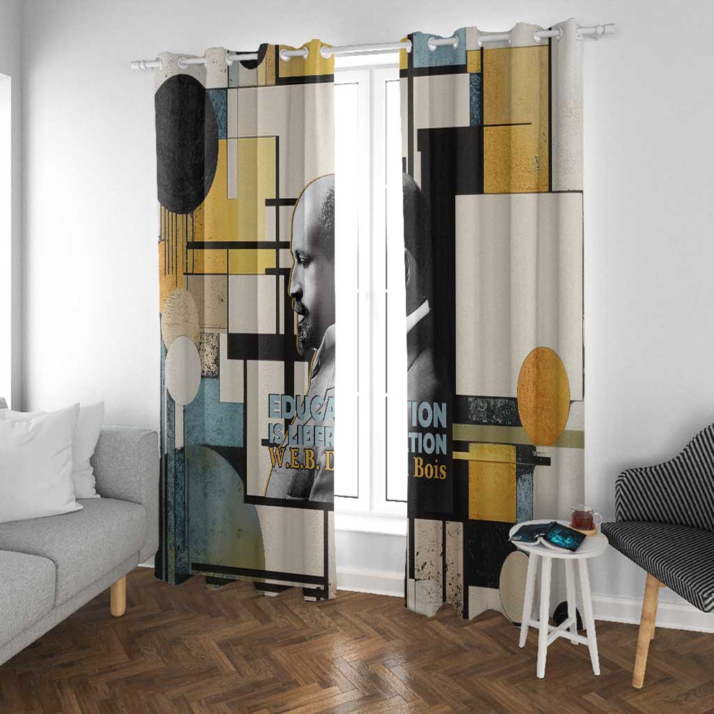 W.E.B. Du Bois Education is Liberation Window Curtain Scholar, Activist, Visionary Tribute Design - African Pride