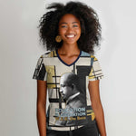 W.E.B. Du Bois Education is Liberation Women V-Neck T-Shirt Scholar, Activist, Visionary Tribute Design TS04