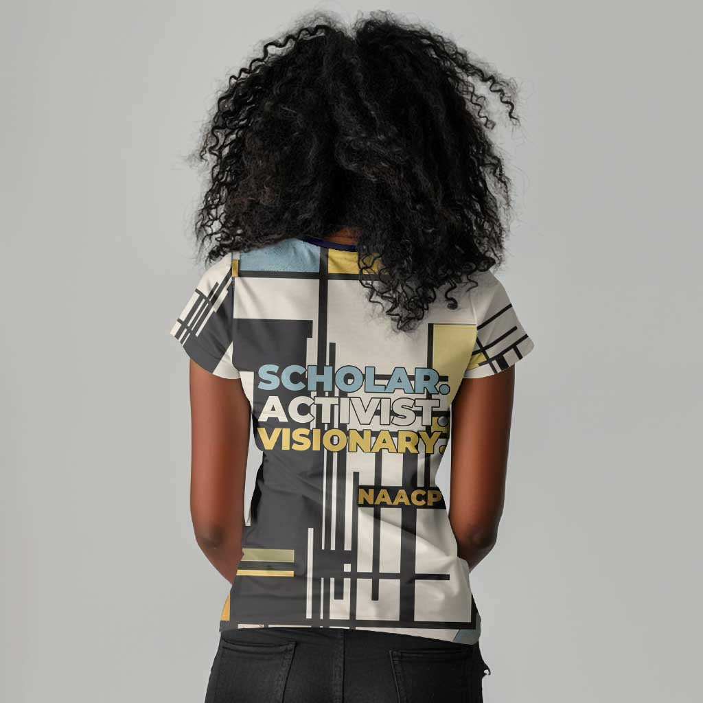 W.E.B. Du Bois Education is Liberation Women V-Neck T-Shirt Scholar, Activist, Visionary Tribute Design TS04