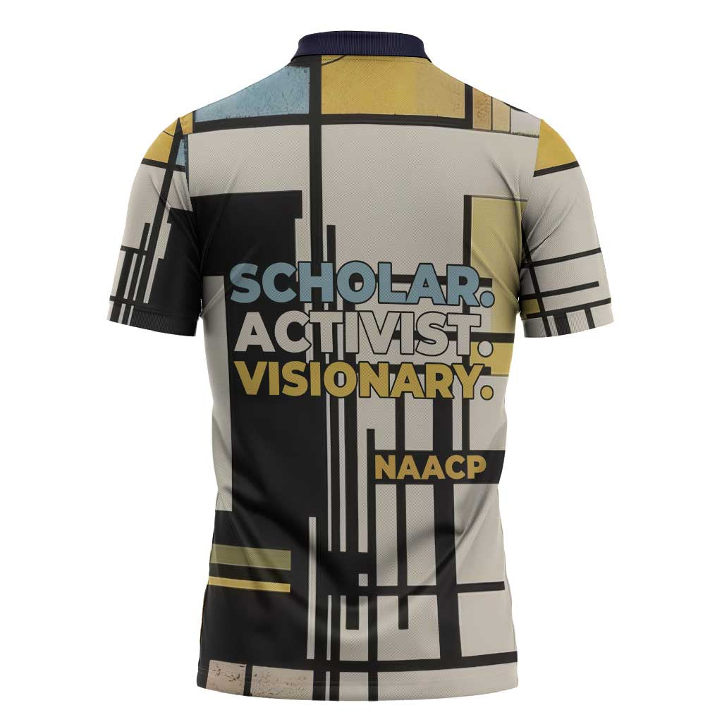 W.E.B. Du Bois Education is Liberation Zipper Polo Shirt Scholar, Activist, Visionary Tribute Design - African Pride