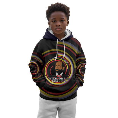 W.E.B. Du Bois Civil Rights Architect Kid Hoodie Niagara Movement - NAACP Tribute Design - African Pride