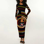 W.E.B. Du Bois Civil Rights Architect Long Sleeve Bodycon Dress Niagara Movement - NAACP Tribute Design - African Pride