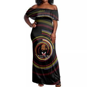 W.E.B. Du Bois Civil Rights Architect Off Shoulder Maxi Dress Niagara Movement - NAACP Tribute Design - African Pride