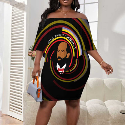 W.E.B. Du Bois Civil Rights Architect Off Shoulder Short Dress Niagara Movement - NAACP Tribute Design - African Pride