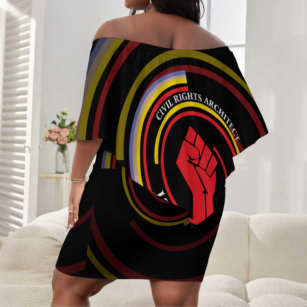 W.E.B. Du Bois Civil Rights Architect Off Shoulder Short Dress Niagara Movement - NAACP Tribute Design - African Pride
