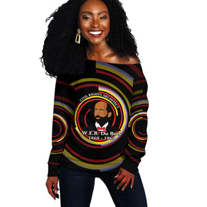 W.E.B. Du Bois Civil Rights Architect Off Shoulder Sweater Niagara Movement - NAACP Tribute Design - African Pride