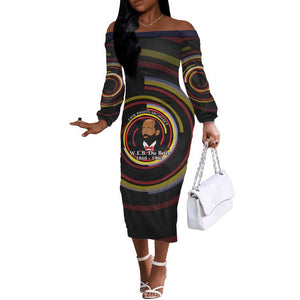 W.E.B. Du Bois Civil Rights Architect Off The Shoulder Long Sleeve Dress Niagara Movement - NAACP Tribute Design - African Pride